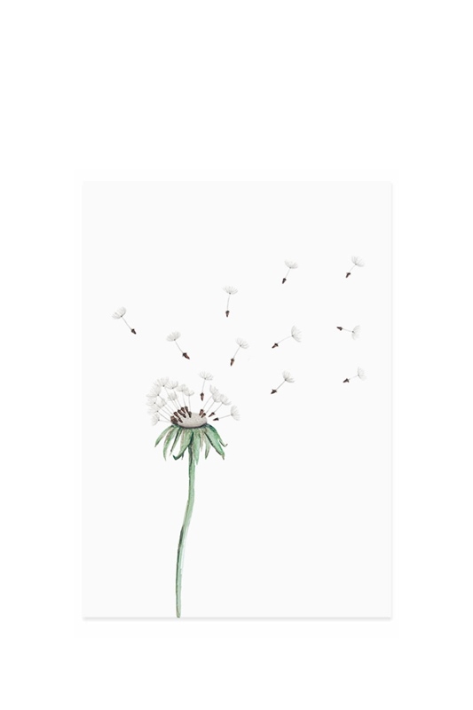 Postkarte Aquarell PUSTEBLUME