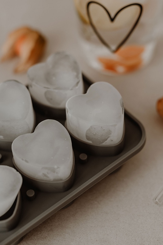 Eiswrfelform grau HERZEN