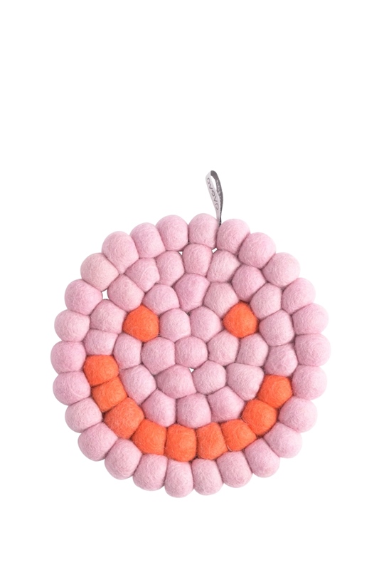 Untersetzer Wolle Smiley RASPBERRY