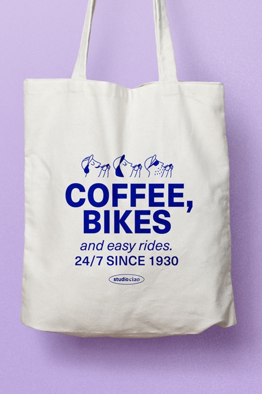 Jutebeutel COFFEE, BIKES AND EASY RIDES