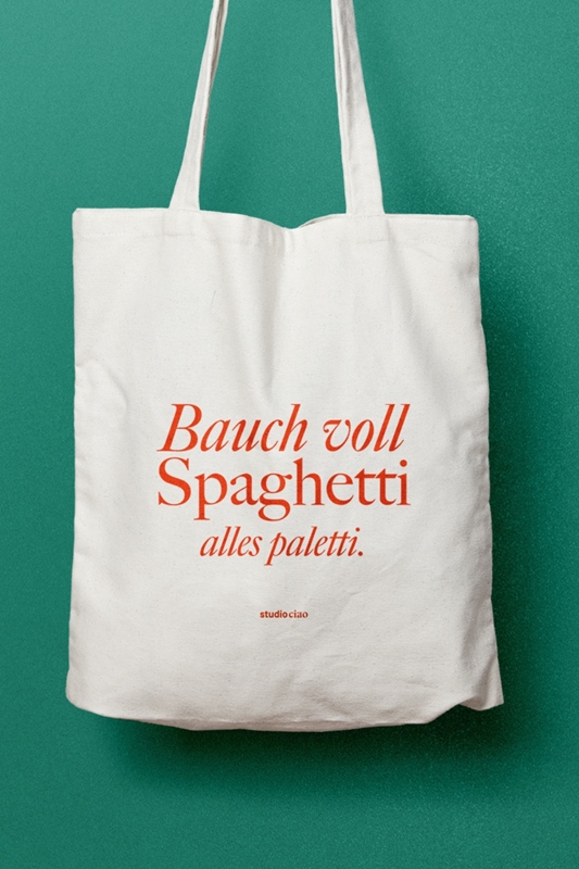 Jutebeutel BAUCH VOLL SPAGHETTI