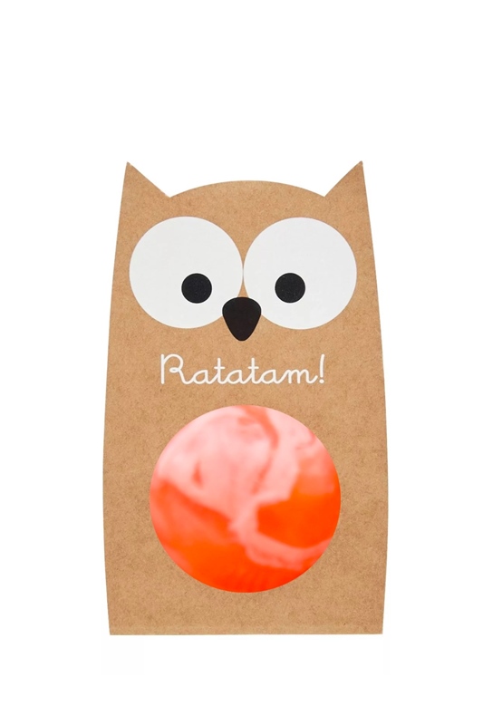 Flummi Eule Orange marmoriert