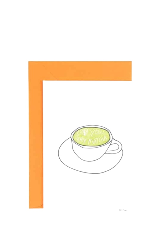 Karte mit Umschlag LOVE YOU VERY MATCHA