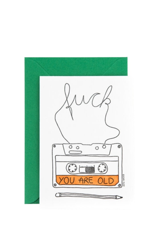 Karte mit Umschlag CASSETTE FUCK YOU ARE OLD