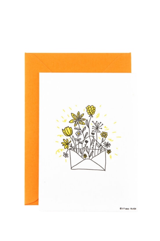 Karte mit Umschlag ENVELOP WITH FLOWERS