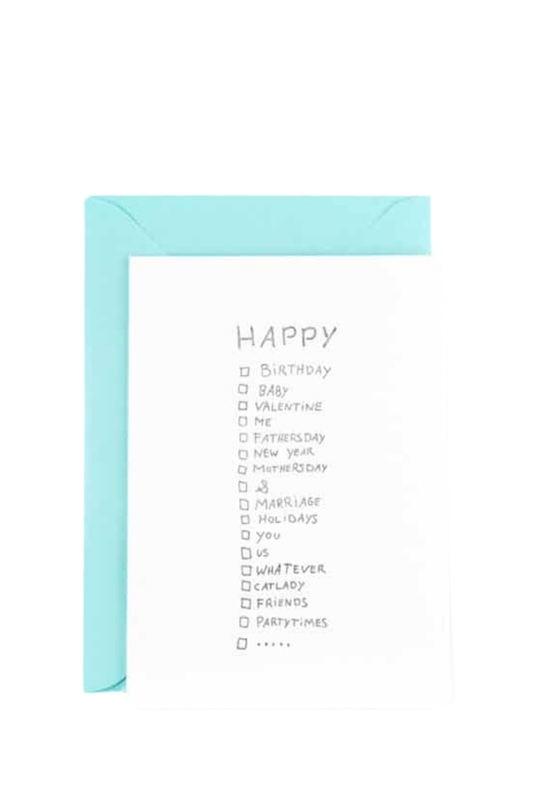 Karte mit Umschlag HAPPY
