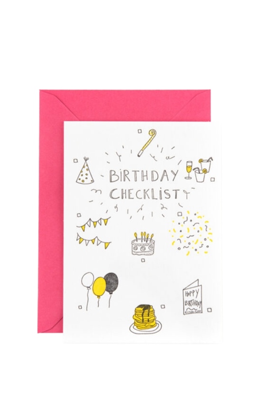 Karte mit Umschlag BIRTHDAY CHECKLIST