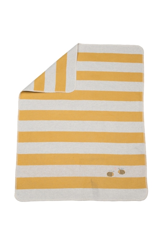 Babydecke Juwel 70x90cm STREIFEN BIENE HELLGELB
