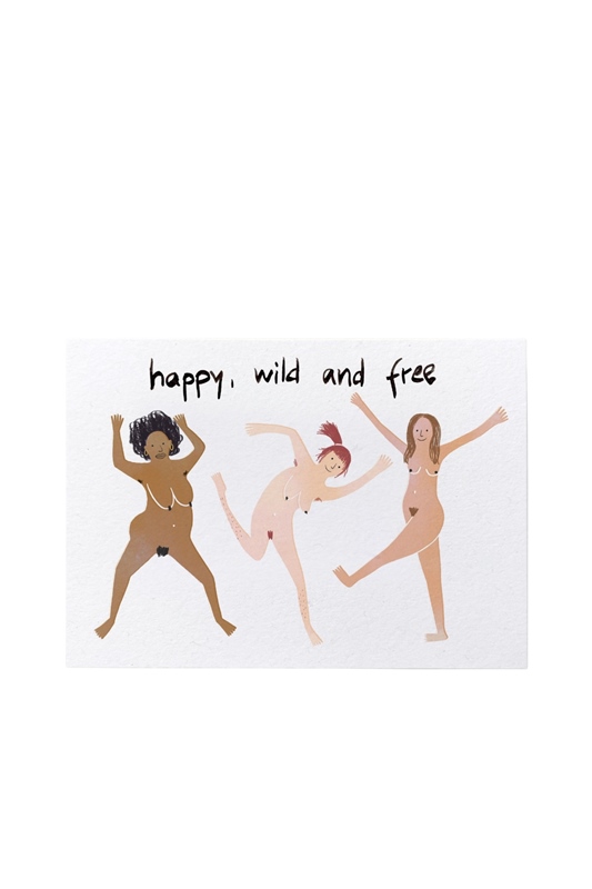 Postkarte HAPPY, WILD & FREE WOMEN