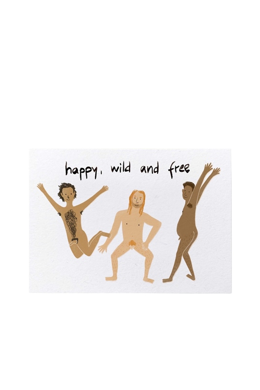 Postkarte HAPPY, WILD & FREE MEN