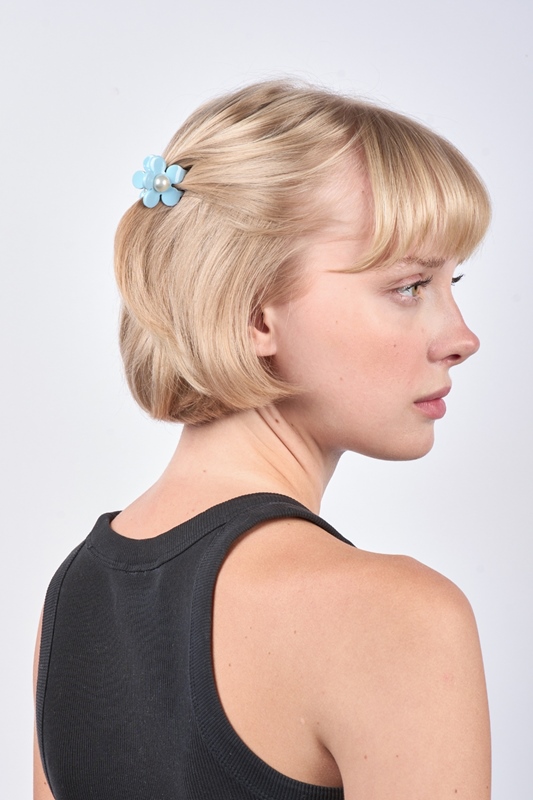 Haarklammer EVA Flower Pearly Mini BLUE