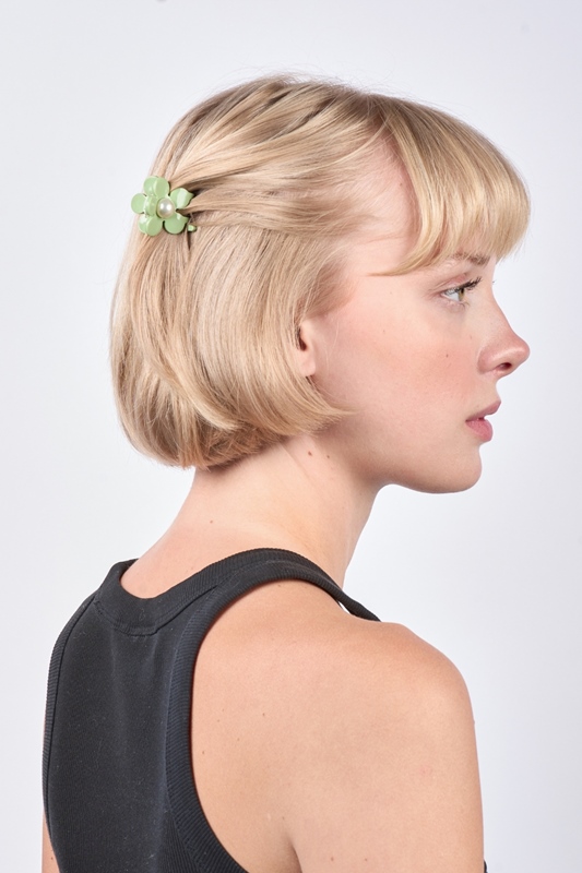 Haarklammer EVA Flower Pearly Mini GREEN