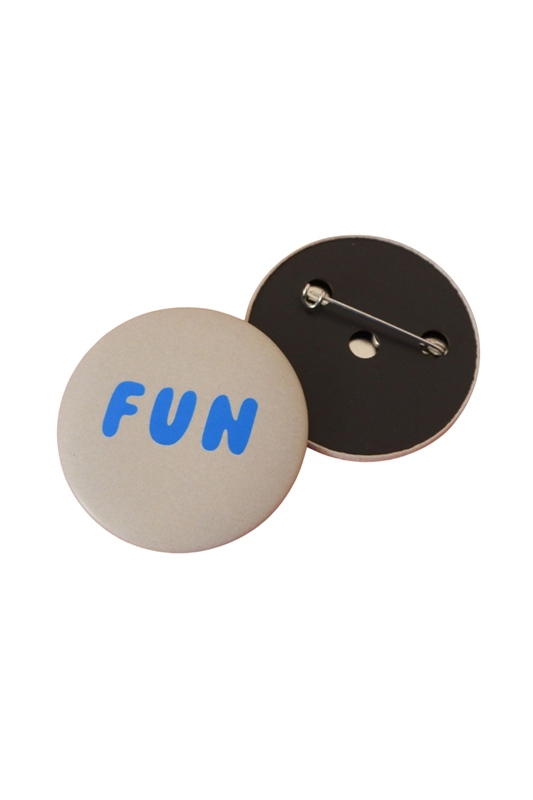 Button FUN BLAU BEIGE
