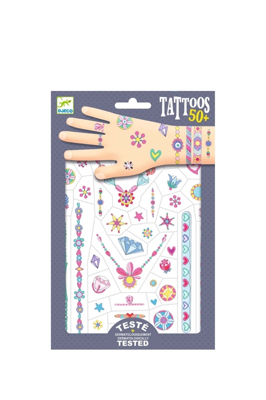 Djeco Tattoos JENNI`S JEWELS– Neonfarben mit Leuchteffekt