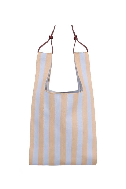 Sticky Sis Club Tasche „Knitted Stripes" MARZIPAN + SKY