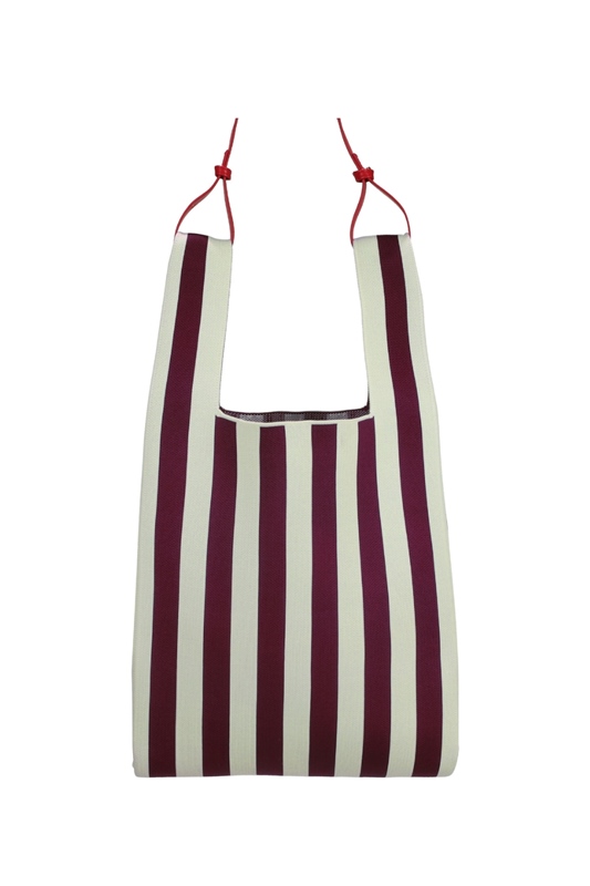 Sticky Sis Club Tasche Knitted Stripes MIST + FIG