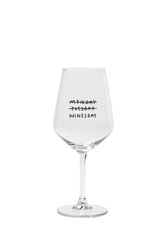 Weinglas MONDAY TUESDAY WINESDAY