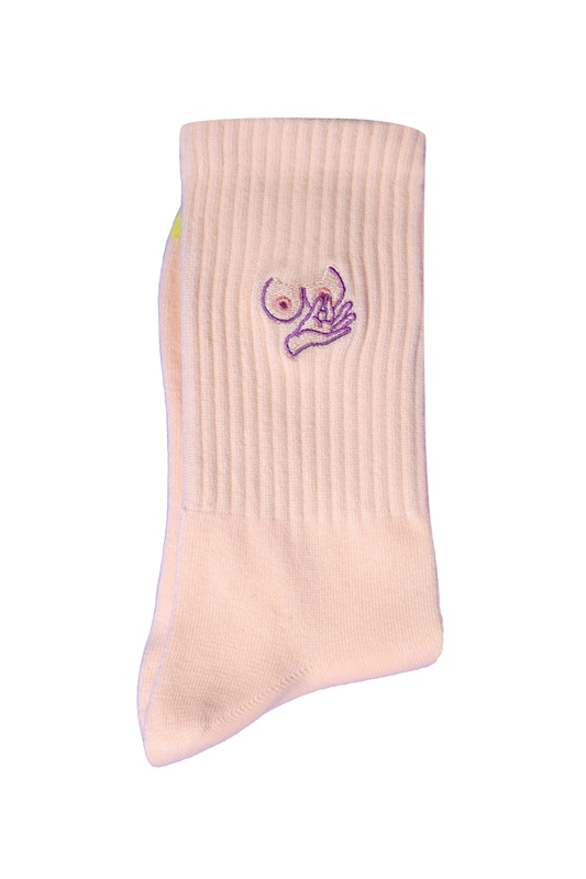 Socken bestickt BREAST
