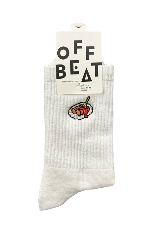 Socken bestickt CURRYWURST