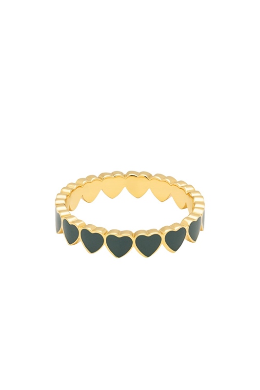 Ring Hearts Gold NORTH SEA GREEN