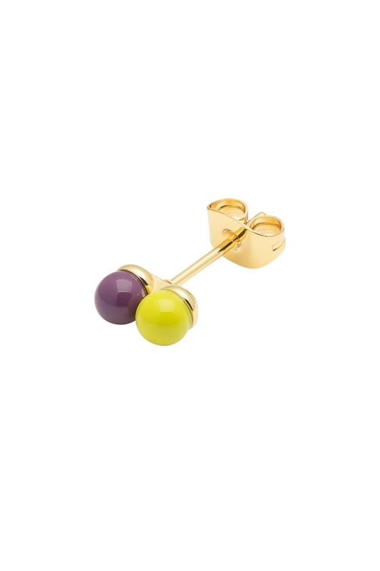 Ohrstecker Double Ball WILD LIME/PURPLE