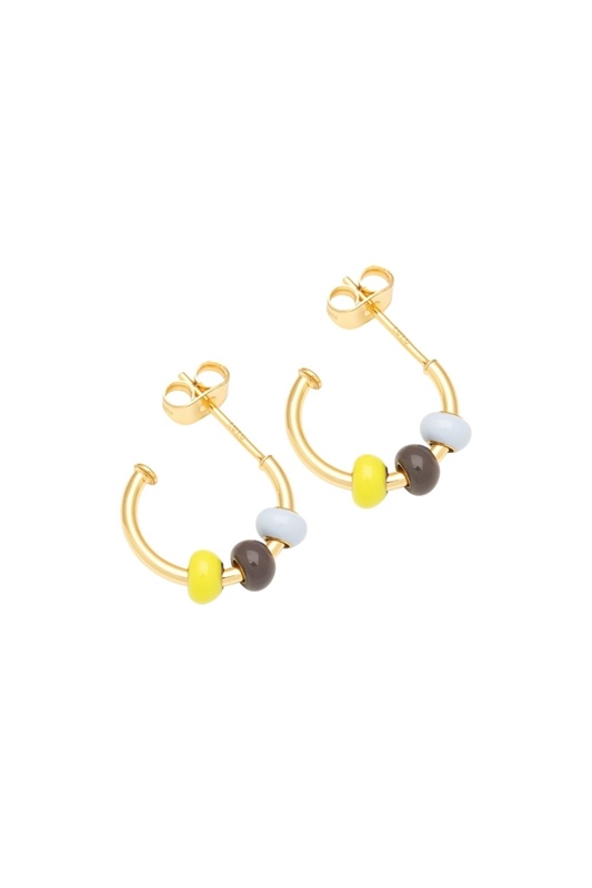 Creolen Color Ball 3 Gold POETRY