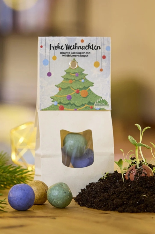 Weihnachtskugeln - Bunte Blumenmurmeln