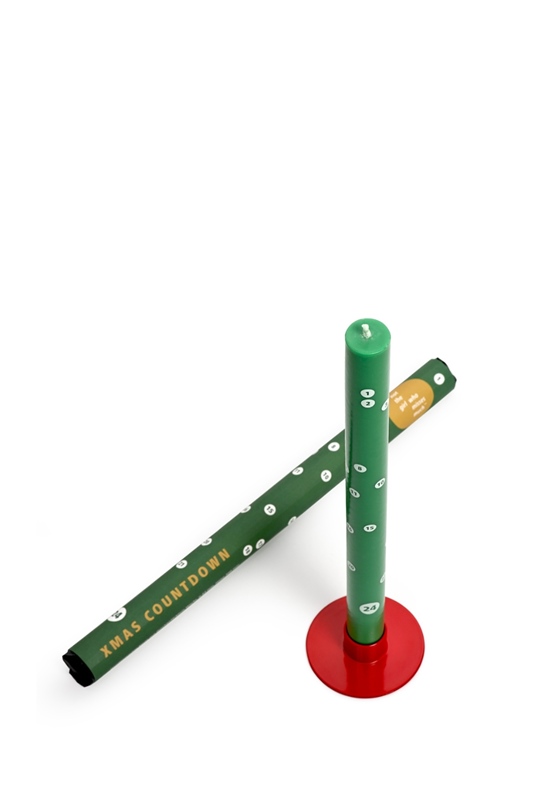 Adventskalenderkerze Countdown TANNENGRÜN