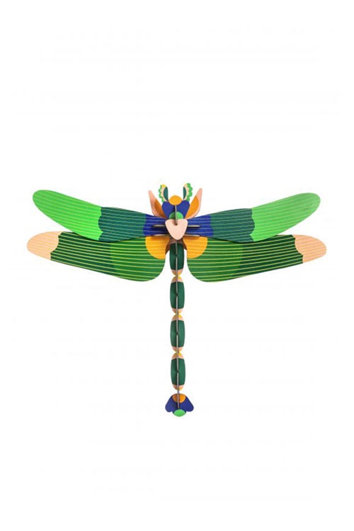 Wanddeko 3D gross GREEN DRAGONFLY
